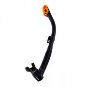 Трубка для плавання з двома клапанами Marlin Dry Lux Black/Orange пряма гофра
